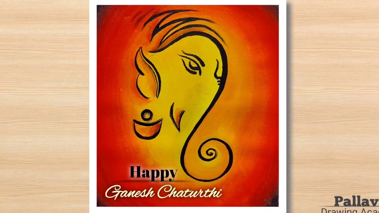 Easy Ganesh Chaturthi special painting with poster color step by step@Pallavi Drawing Academy