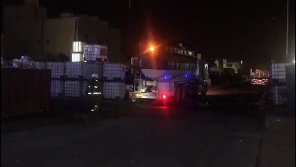 وقف تسرب مادة خطرة من صهريج مقابل أحد المصانع في أمغرة