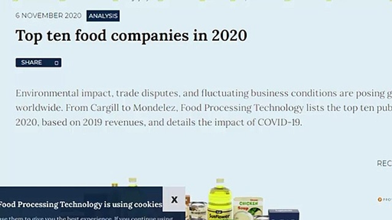 Top ten food companies in  the world 2021