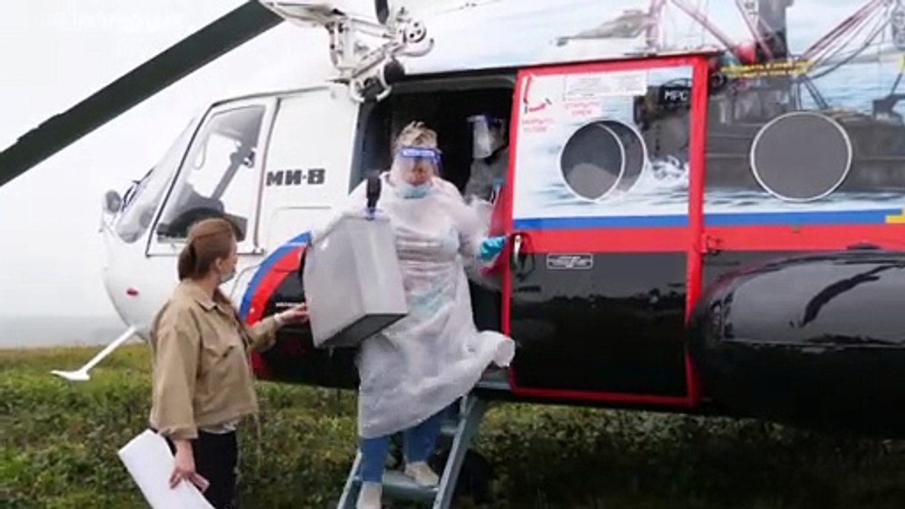 Russland: das wahllokal schwebt per hubschrauber ein
