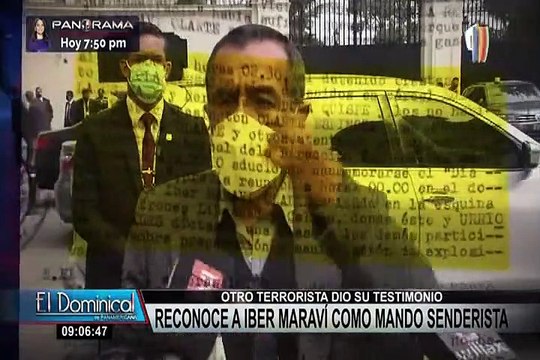 Terrorista reconoce a Iber Maraví como participante de atentados terroristas