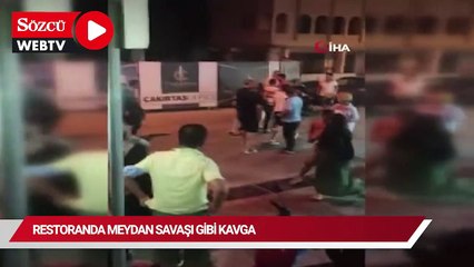 Restoranda meydan savaşı gibi kavga