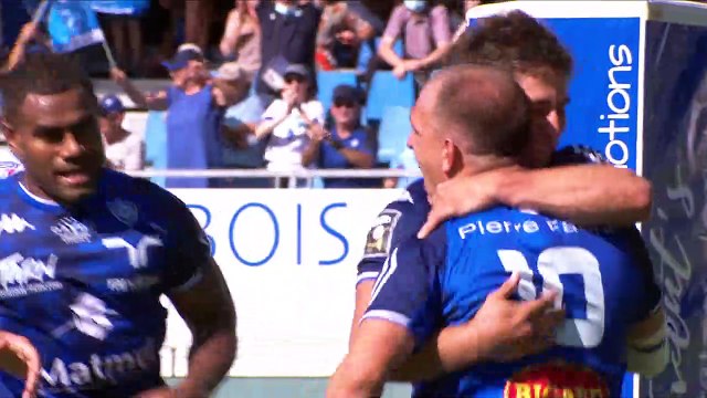 TOP 14 - Essai de Benjamin URDAPILLETA (CO) - Castres Olympique - Section Paloise - J01 - Saison 2021:2022