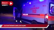 Hastane önünden ambulans kaçırdı