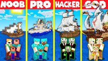 Minecraft Battle_ BOAT SHIP YACHT HOUSE BUILD CHALLENGE - NOOB vs PRO vs HACKER vs GOD _ Animation