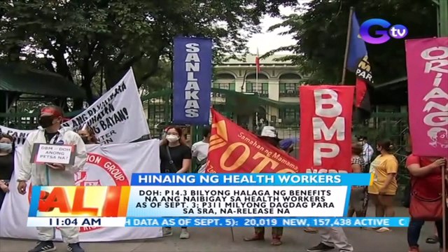 Health workers ng private facilities, nagprotesta sa tanggapan ng DOH dahil sa hindi pa natatanggap na SRA | BT