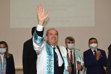 KKTC CUMHURBAŞKANI TATAR'A, DUMLUPINAR ÜNİVERSİTESİ'NDEN 'FAHRİ DOKTORA' UNVANI
