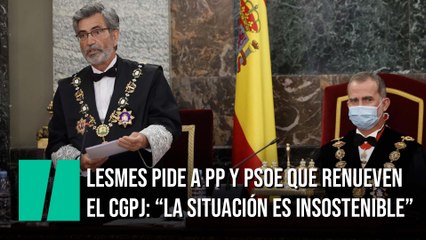 Lesmes pide la renovación del CGPJ: "La situación es insostenible"