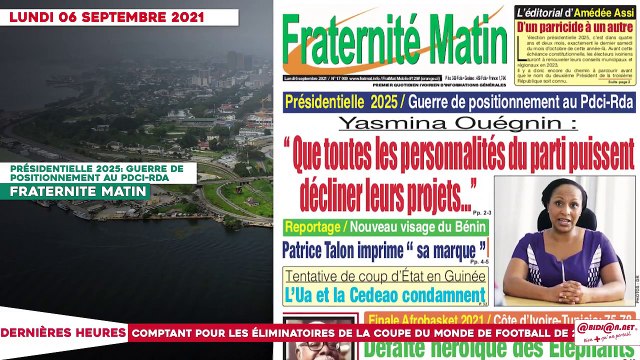 Le titrologue du Lundi 06 Septembre 2021/Coup d'état militaire en Guinée: Condé emporté par le 3e mandat?