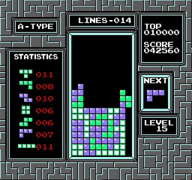 Tetris NES - A-Type - Level 15 Start