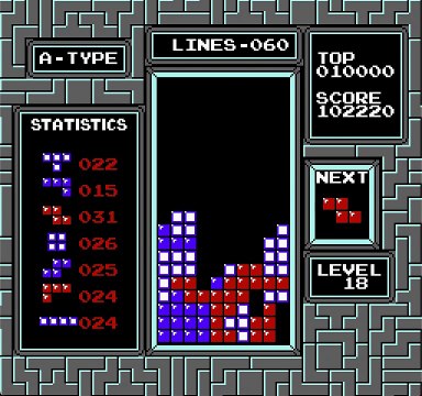 Tetris NES - A-Type - Level 18 Start