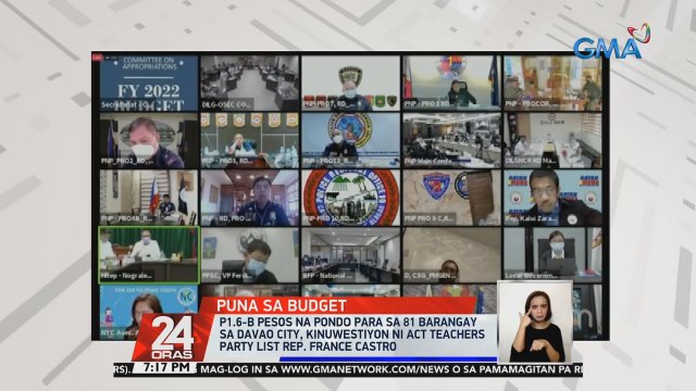 Maituturing na pork barrel ang P28.1-B na panukalang budget ng NTF-ELCAC dahil walang breakdown, ayon kay Rep. Brosas | 24 Oras