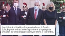 Emmanuel et Brigitte Macron couple assorti et chic pour une rencontre à l'Elysée