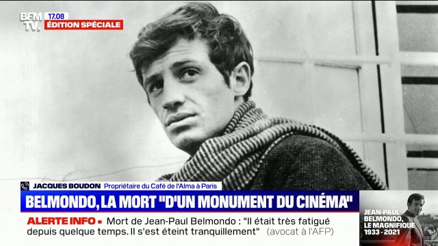 Jusqu'à la fin je l'ai entendu commenter les derniers films : Jacques Boudon, propriétaire du Café de l'Alma, réagit à la mort de Jean-Paul Belmondo