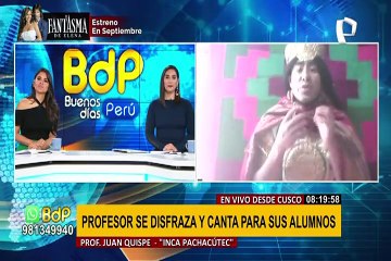 Carismático profesor sorprende al disfrazarse y cantar a sus alumnos en Cusco
