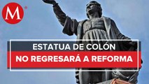 Escultura de mujer olmeca sustituirá a estatua de Cristóbal Colón en Paseo de la Reforma