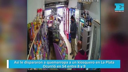 Así  le dispararon a quemarropa a un kiosquero en La Plata.  Ocurrió en 54 entre 8 y 9