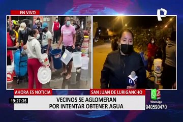 SJL: vecinos se aglomeran por intentar obtener agua