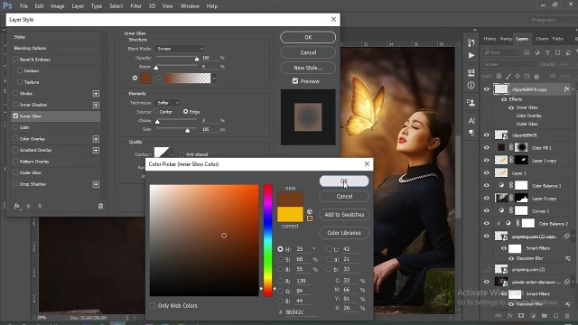Create Butterfly or Girl Light Fantasy & Dramatic Manipulation II Photoshop II Color Grading