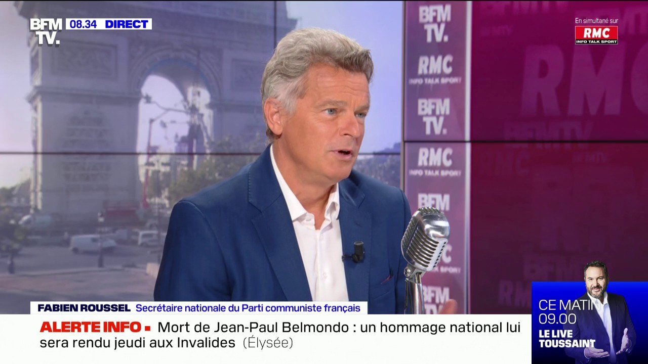 "On a ri, on a pleuré": Fabien Roussel rend hommage à Jean-Paul Belmondo, "une légende populaire"