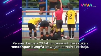 Ngeri! Tendangan Kungfu Hantam Pemain Persiraja