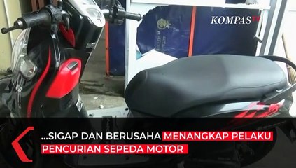 Aksi Karyawan Remaja Putri Hentikan Pencuri Motor Terekam CCTV