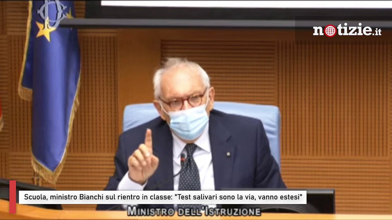 Scuola, ministro Bianchi sul rientro in classe: "Test salivari sono la via, vanno estesi"