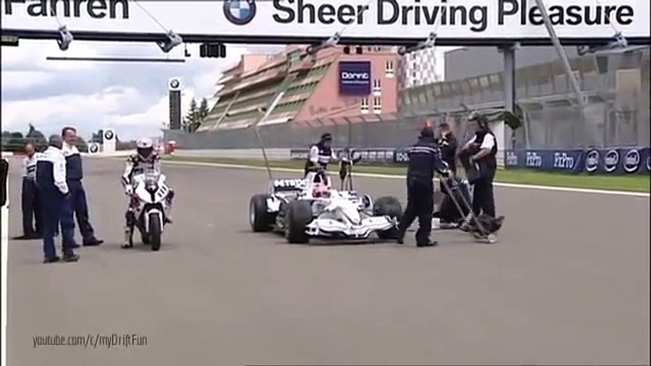 F1 Car vs Bike- BMW Sauber F1 vs BMW S 1000 RR