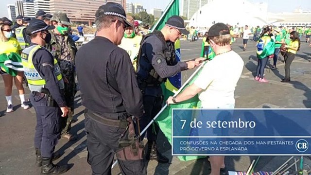Manhã tem início de confusão com a chegada dos manifestantes pró-Bolsonaro na Esplanada