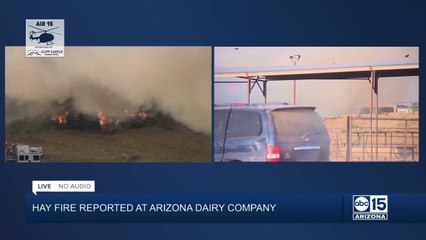Large hay fire near Mesa area dairy farm