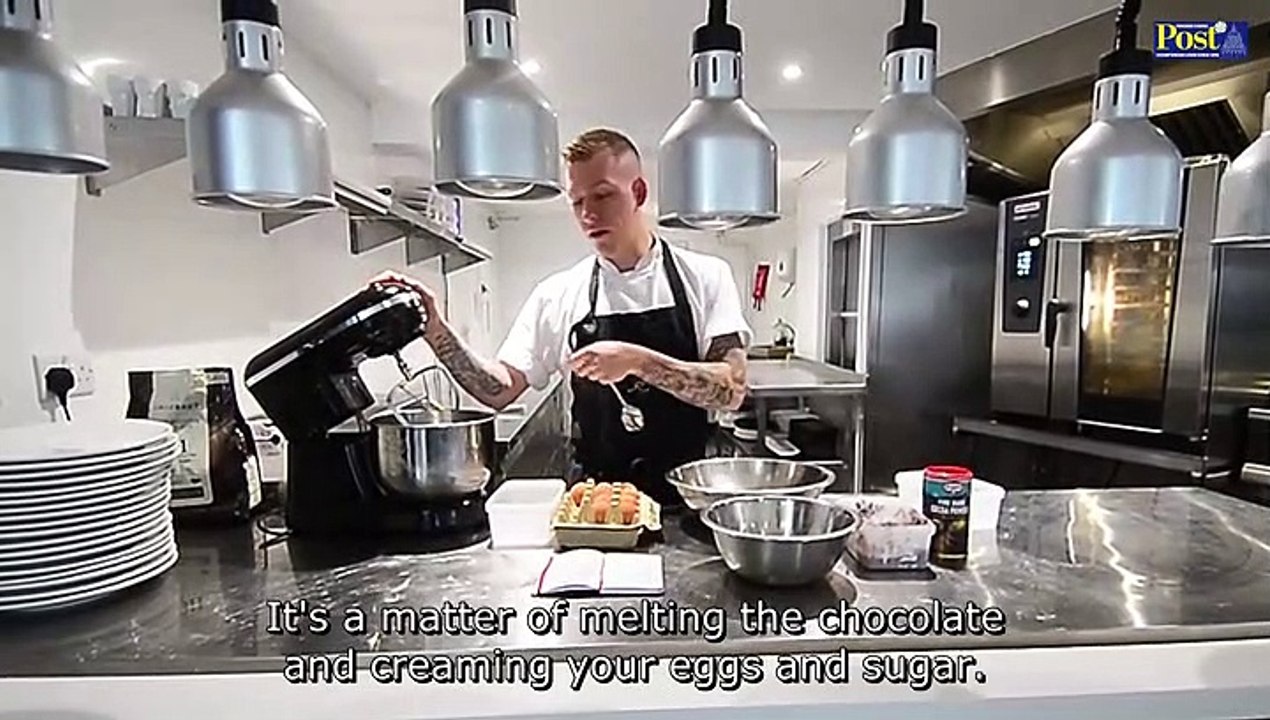 Watch Leeds chef Dale Spink cook his deliciously indulgent chocolate orange lava pudding
