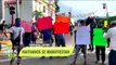 Migrantes haitianos se manifiestan en Tapachula, Chiapas