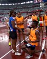 Guide Proposes to Paralympic Runner at Finish Line of Race