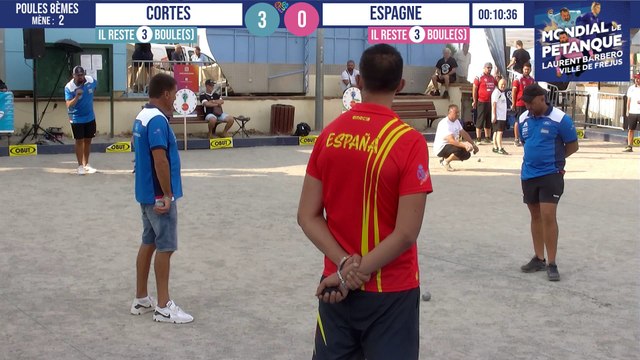Poules 8èmes CORTES vs ESPAGNE : Mondial à pétanque Laurent BARBERO Ville de Fréjus 2021