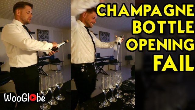'Danish Man Tries Opening Champagne Bottle with a Sabre *EPIC FAIL*'