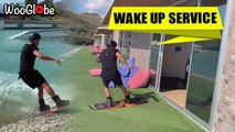 'Did Someone Order, 'Wakeup Service?' - Surfer Wakes Up Girlfriend in Style '