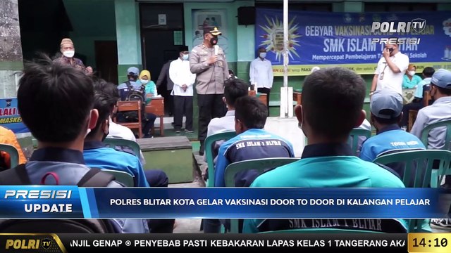 PRESISI UPDATE 14 .00 WIB (08/09/2021) Gerai Vaksinasi PRESISI Polres Blitar Kota Untuk Pelajar SMK 1 Islam Blitar.