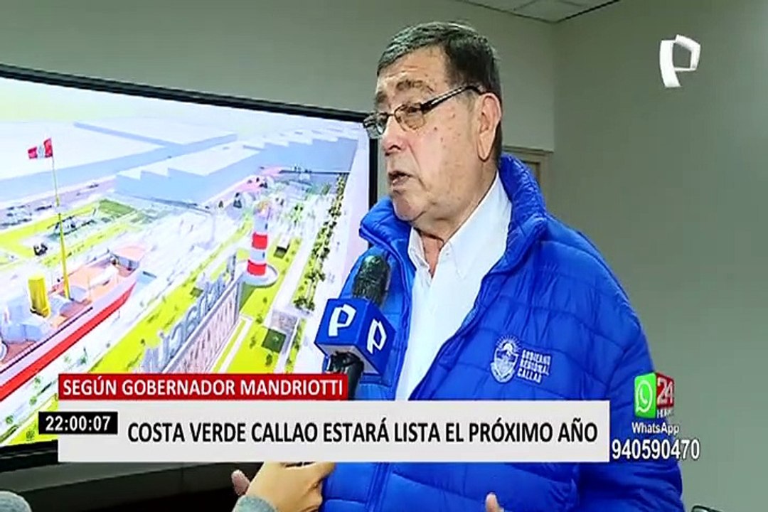 Costa Verde Callao estará listo en 2022, según gobernador Mandriotti