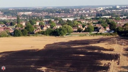 Northamptonshire firefigters tackle blaze in farm field, September 7, 2021