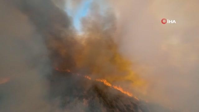 Yarış drone'u ile orman yangınları görüntülendi