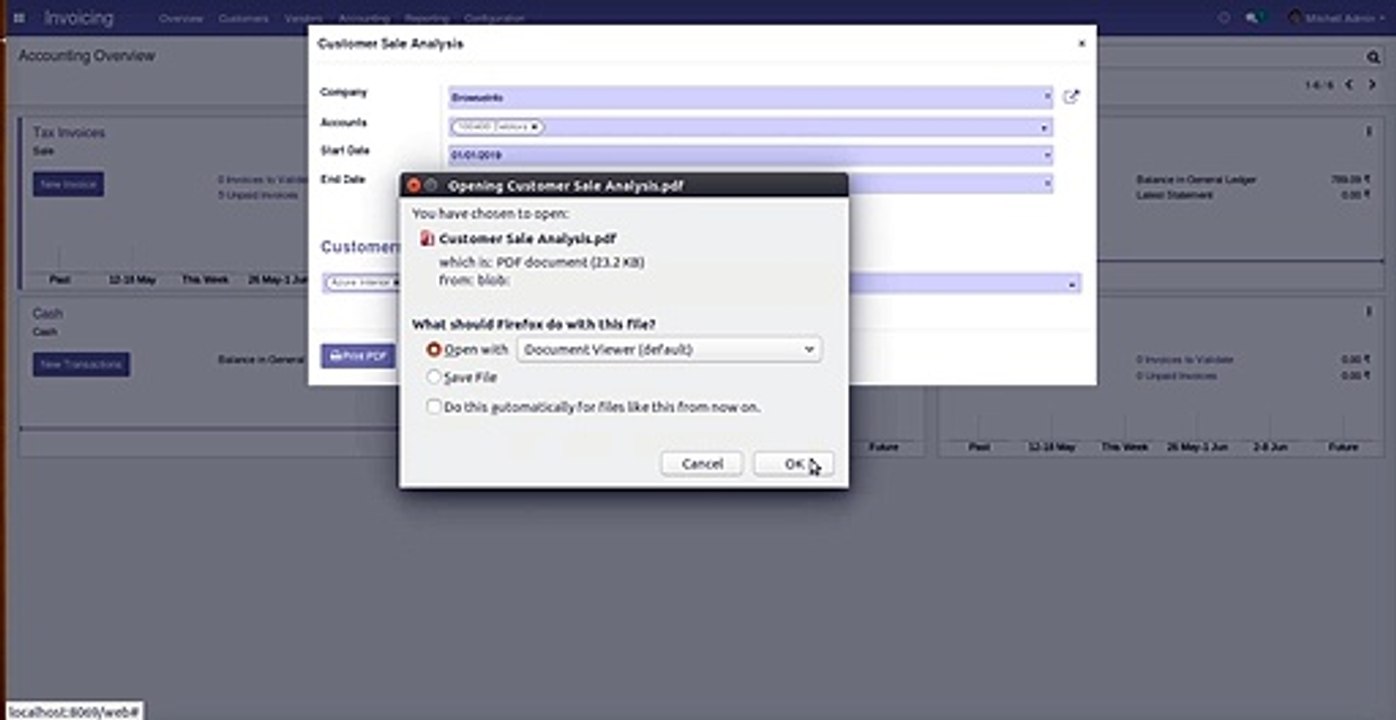 Generate and print Customer Sales Analysis Monthly Report in PDF and Excel format | Odoo Apps features