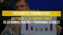 Presupuesto económico 2022 destinado a las grandes obras de la administración y programas sociales