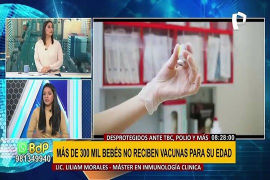 ¡Alarmante! Más de 300 mil bebés no recibieron vacunas contra la TBC, Polio y más