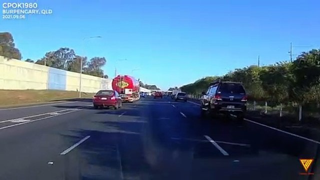 Camry nearly hits fuel tanker. 2021.09.06 — BURPENGARY, QLD