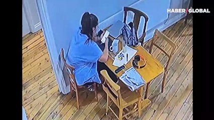 Dünya bu görüntüyü konuşuyor! Masadaki sandalye kendi kendine hareket etti