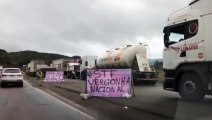 Manifestação caminhoneiros na BR-470, entre Gaspar e Blumenau