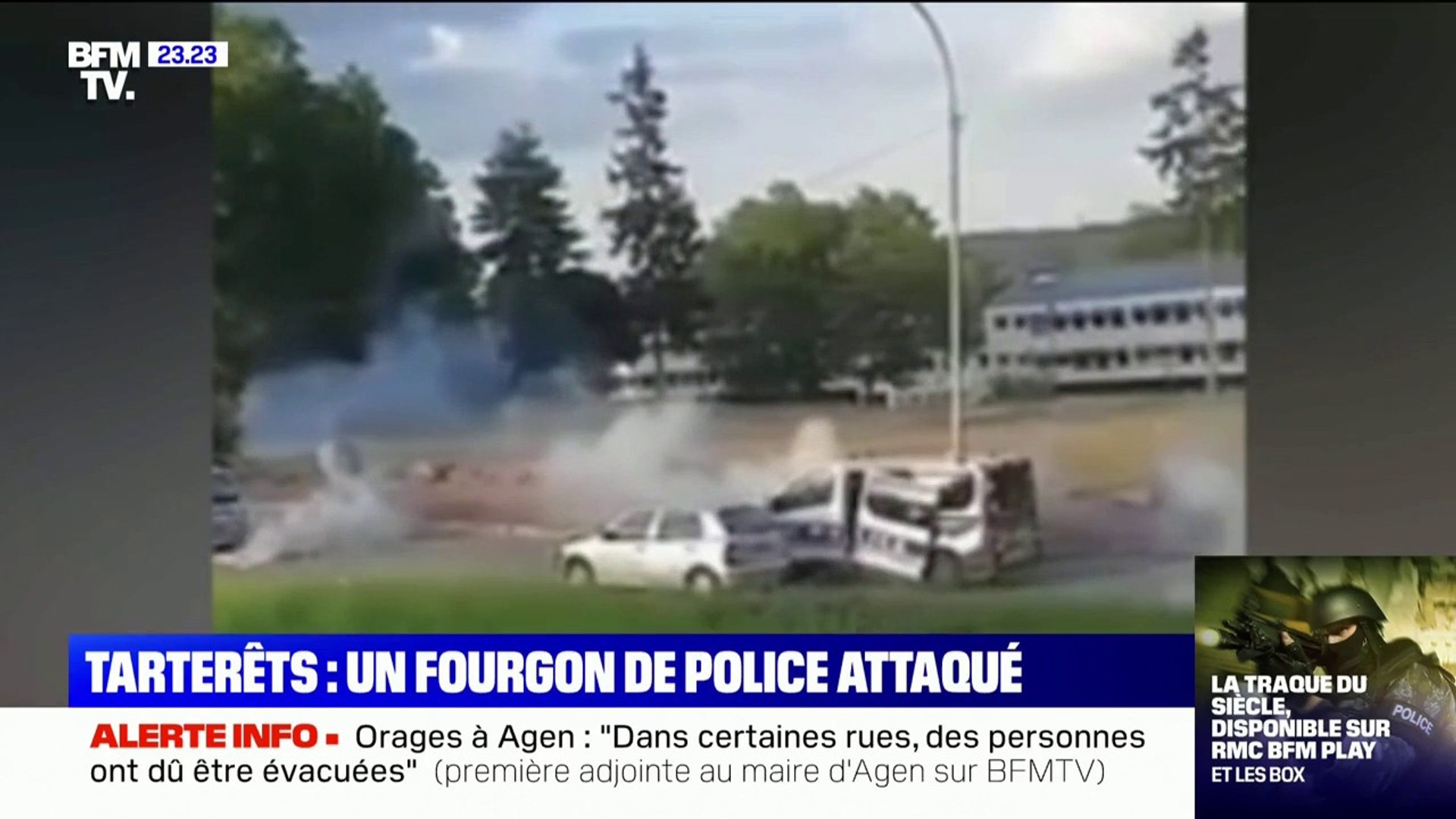 Corbeil-Essonnes: un fourgon de police attaqué à la cité des Tarterêts -  Vidéo Dailymotion