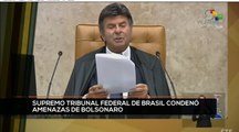 teleSUR Noticias 17:30 08-09: Supremo Tribunal de Brasil condena a Jair Bolsonaro por amenazas