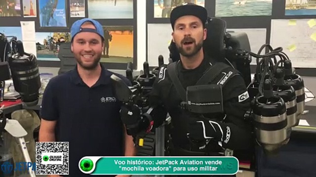 Voo histórico JetPack Aviation vende mochila voadora para uso militar