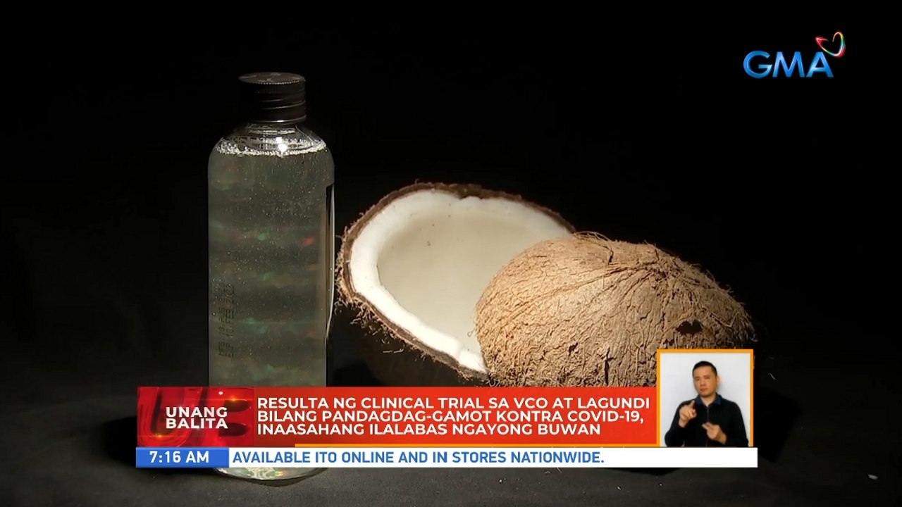 Resulta ng clinical trial sa VCO at lagundi bilang pandagdag-gamot kontra COVID-19, inaasahang ilalabas ngayong buwan | UB